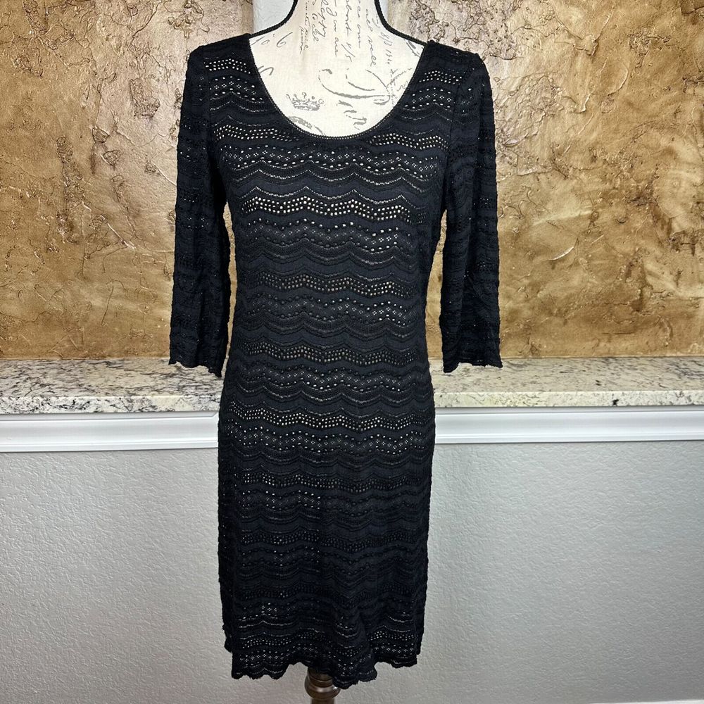 Ralph Lauren Denim & Supply Black Boho Dress Women's Medium Peasant Vintage Tie